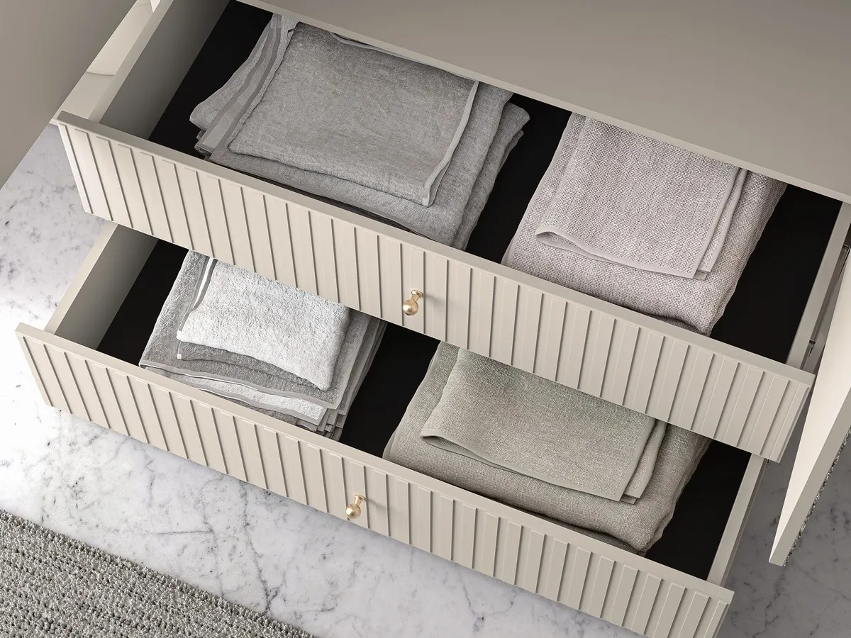 Szafa 4-drzwiowa z lustrem i szufladami SOPHIE 200x210 kaszmirowa - 1SOPH23-001