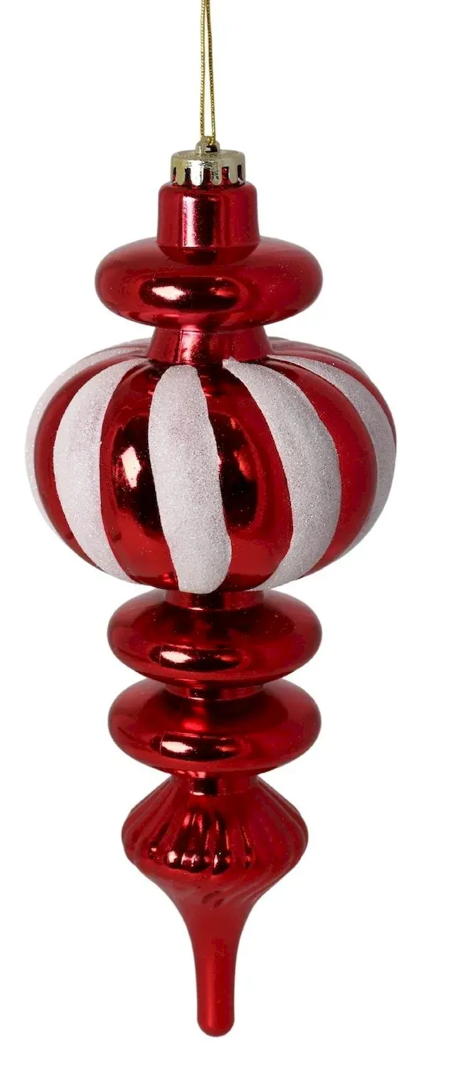 Bombka plastikowa SOPEL duży 5884 czerwono-biała Bombka plastikowa SOPEL duży 5884 czerwono-biała