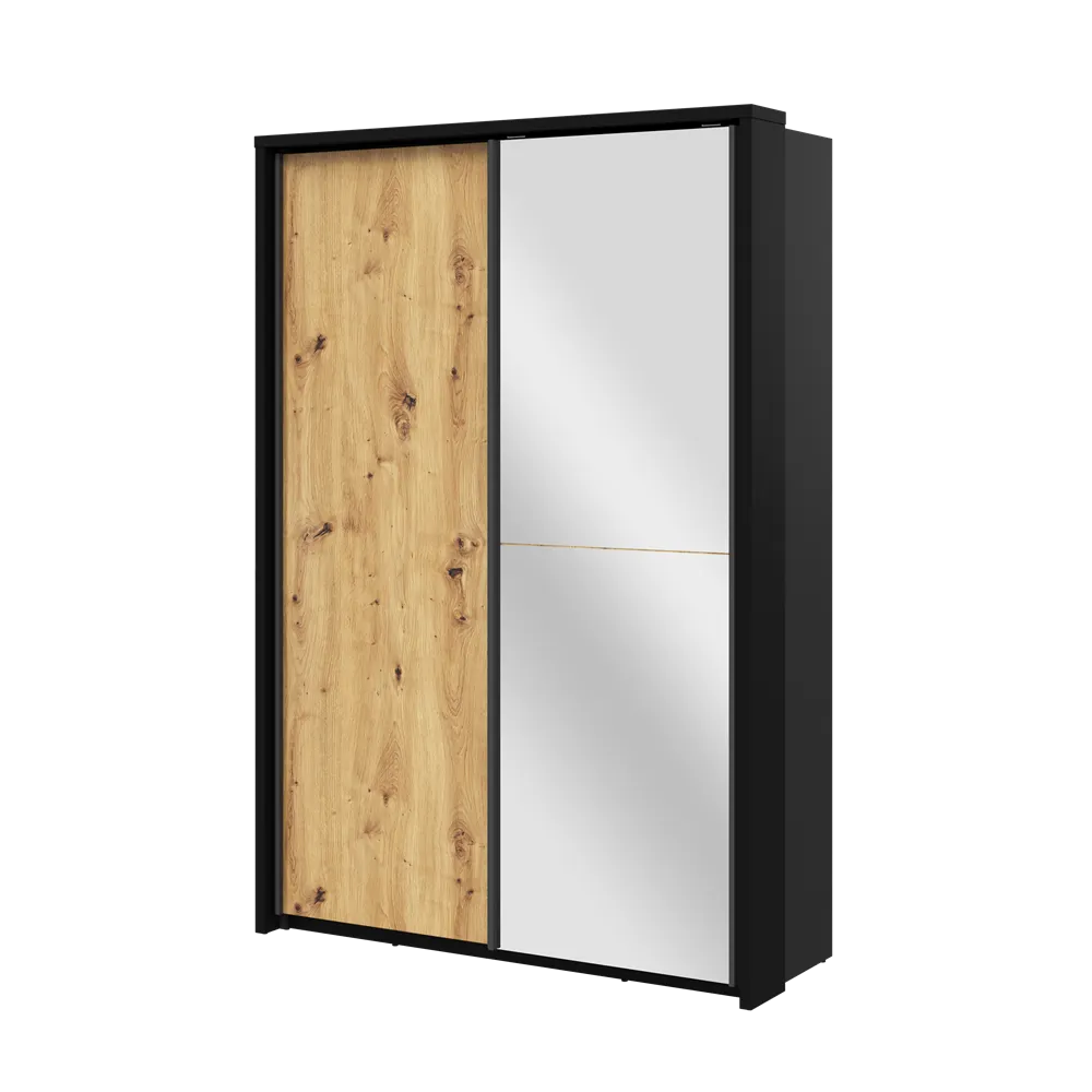 Szafa 2-drzwiowa z lustrem ARTI AR-21 150cm dąb artisan/czarna