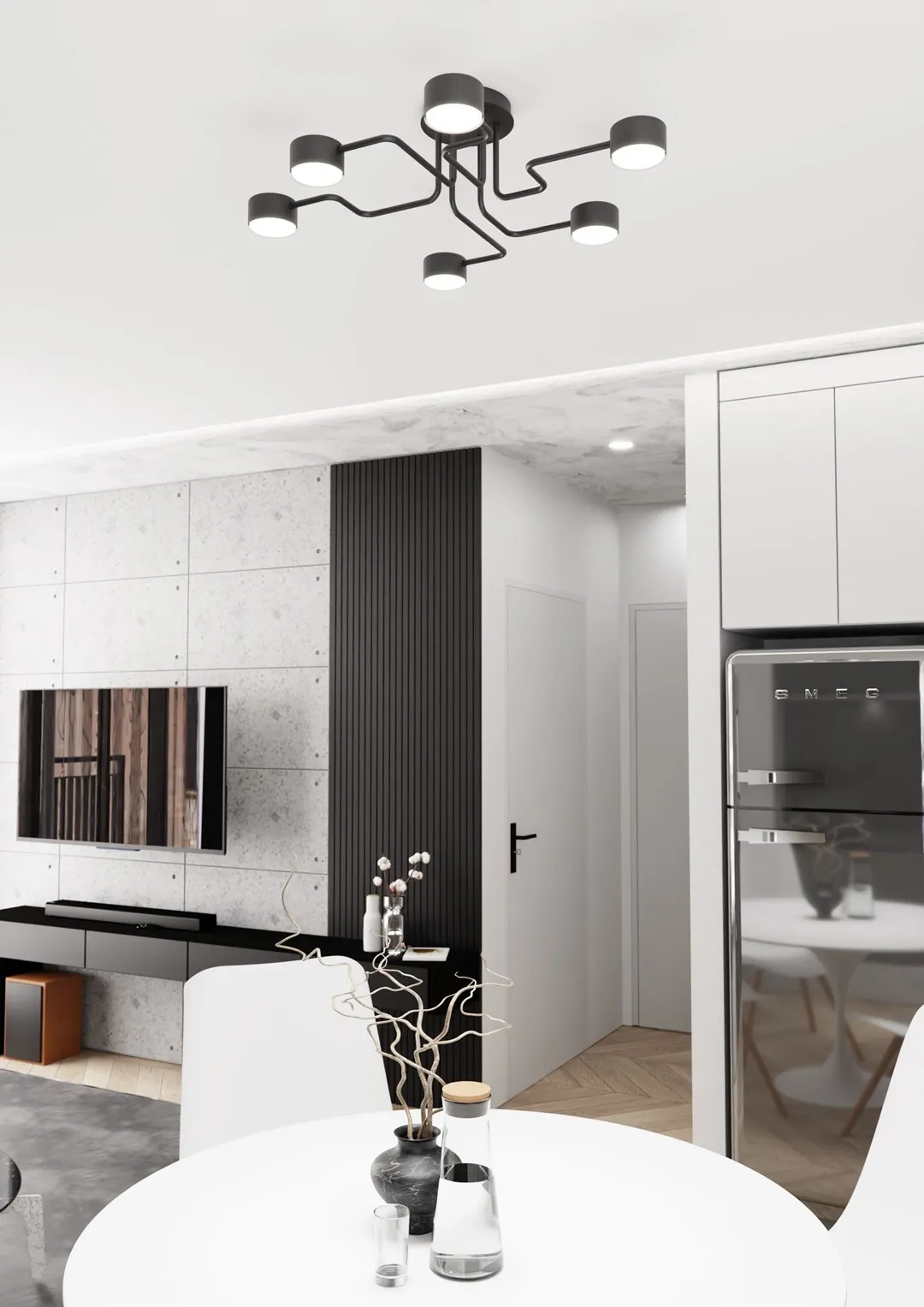 Lampa sufitowa KURAGE 6 BL czarna - 1442/6