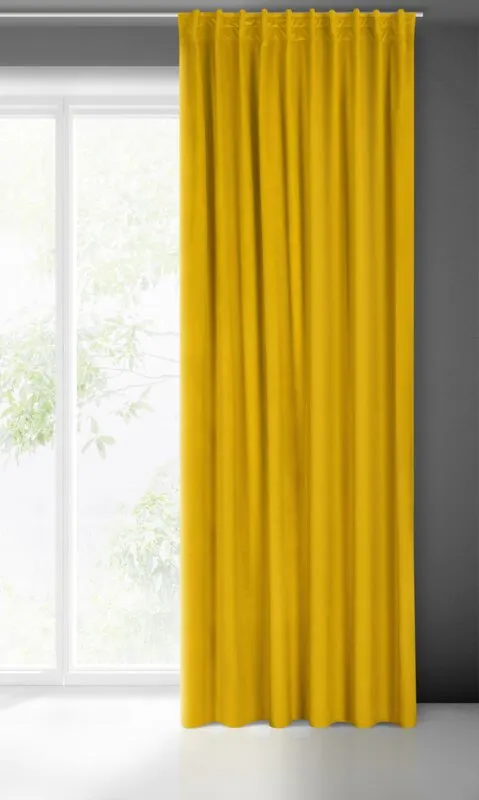 ZASŁONA GOTOWA MADLEN NA TAŚMIE 140 X 300 CM MUSZTARDOWY - EU_390027