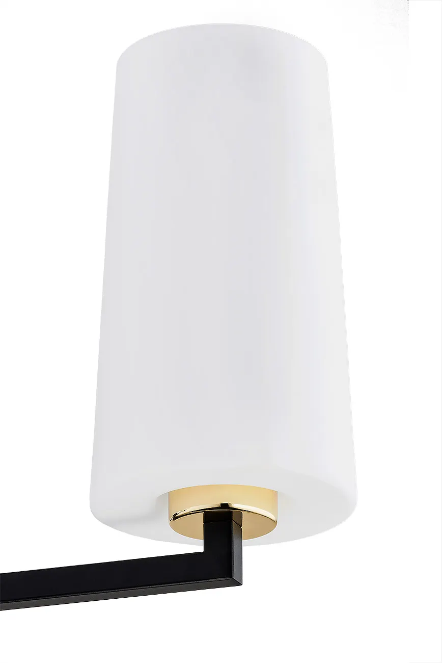 Żyrandol CAMELOT PLUS metalowy czarny mosiądz biały 58x46cm - 6143