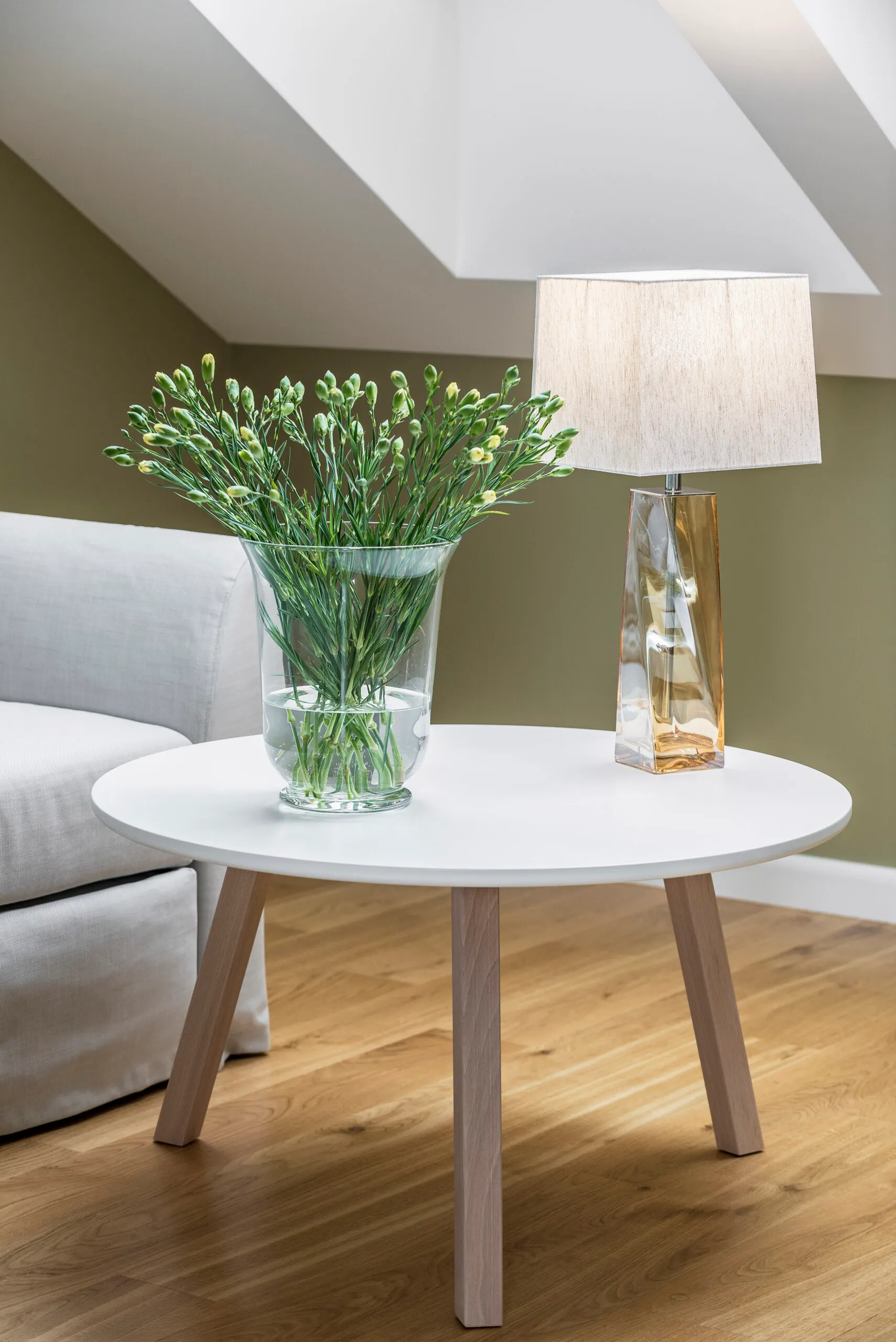 Lampa stołowa LILLE szklana transparentna miodowa chromowana srebrny prostokątny abażur 54x23cm - 3840