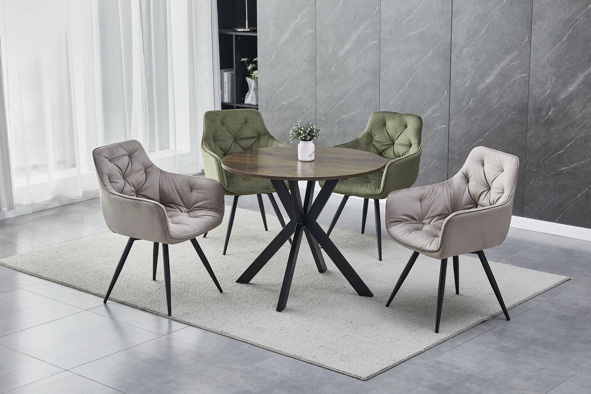 STÓŁ TALIA II ORZECH/CZARNY MAT FI 90 Signal - TALIAIIORCFI90