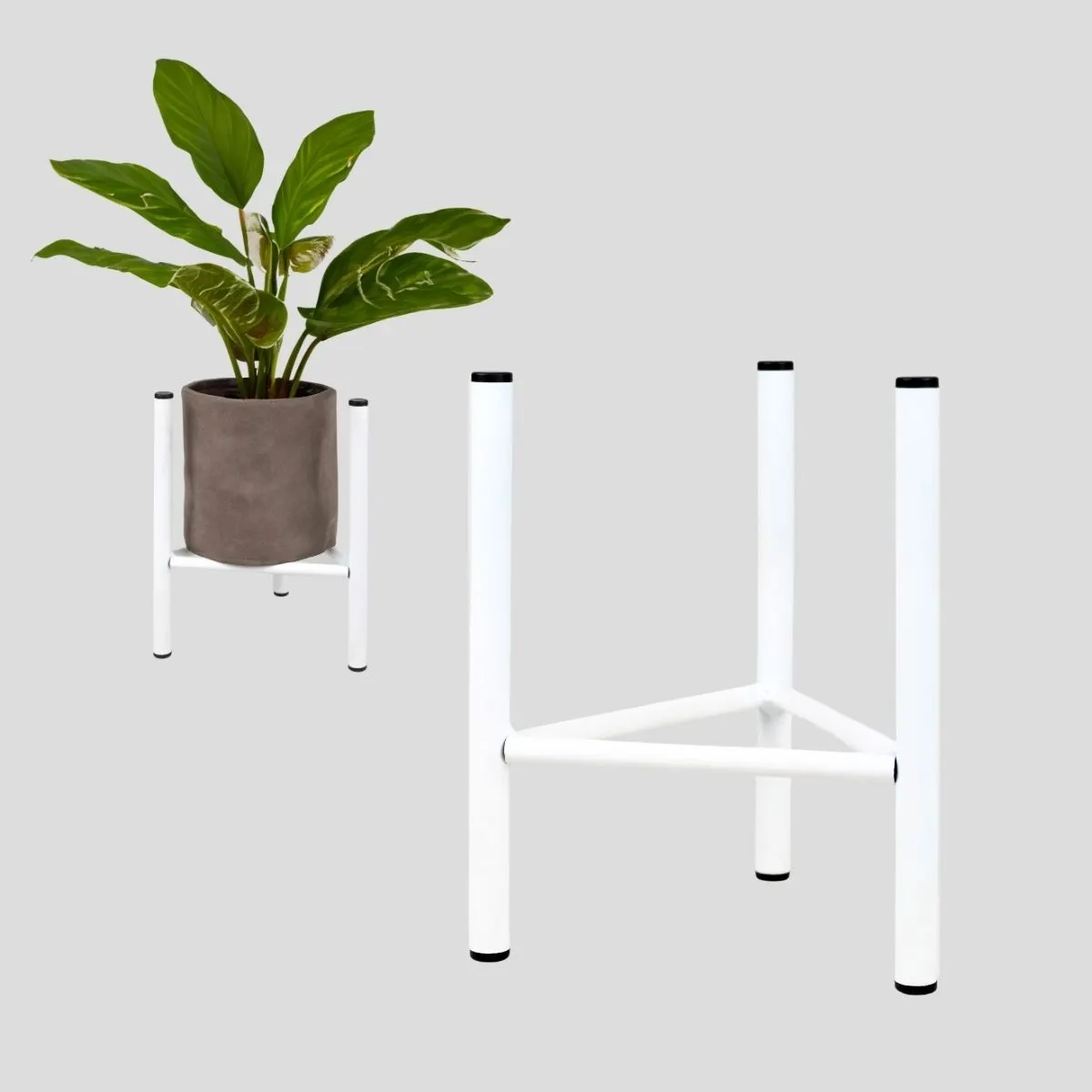 Kwietnik-stojak na donice metalowy DIJON L biały Słoik, plantator, Roślina doniczkowa, Ceramika, Wazon