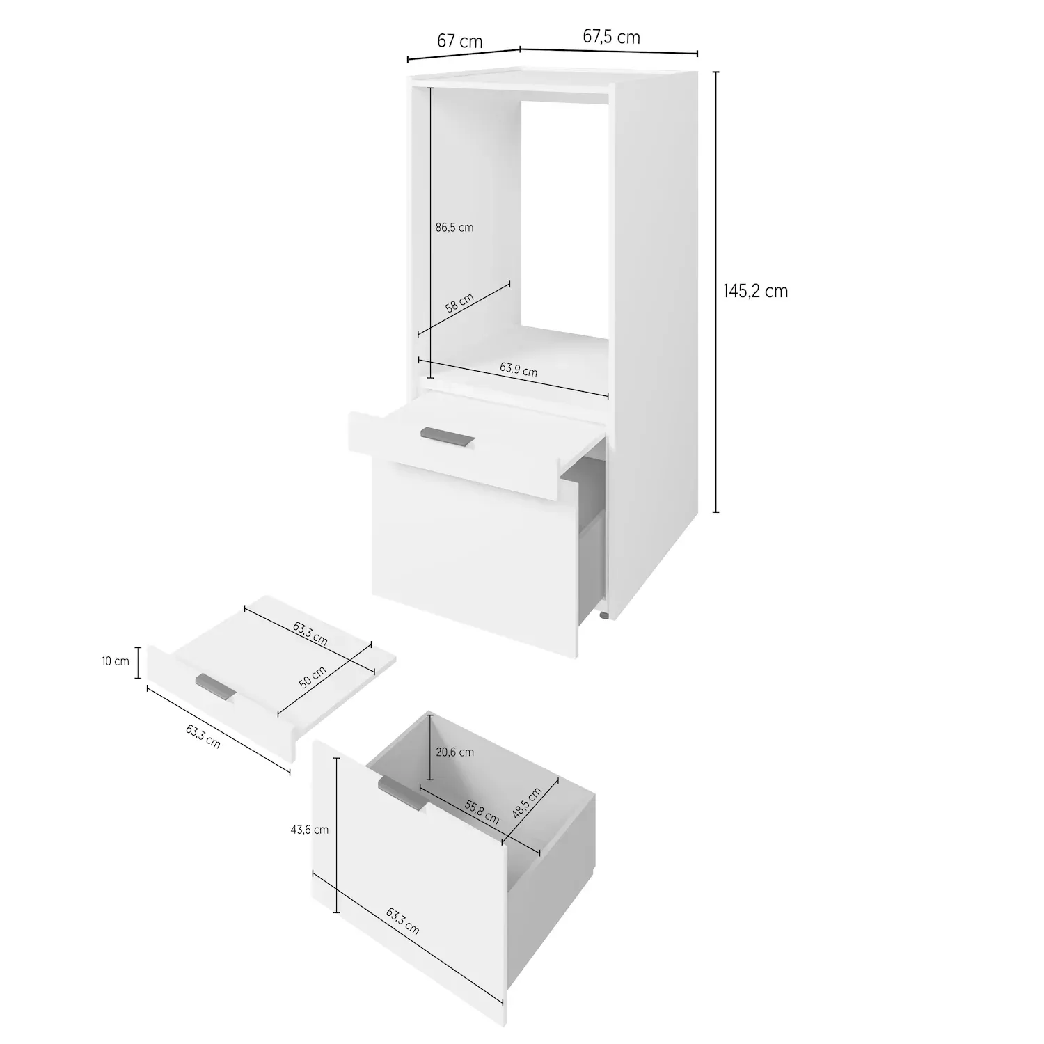 Zabudowa na pralkę lub suszarkę ANDIAMO szuflada półka kaszmir - 30KSOK60