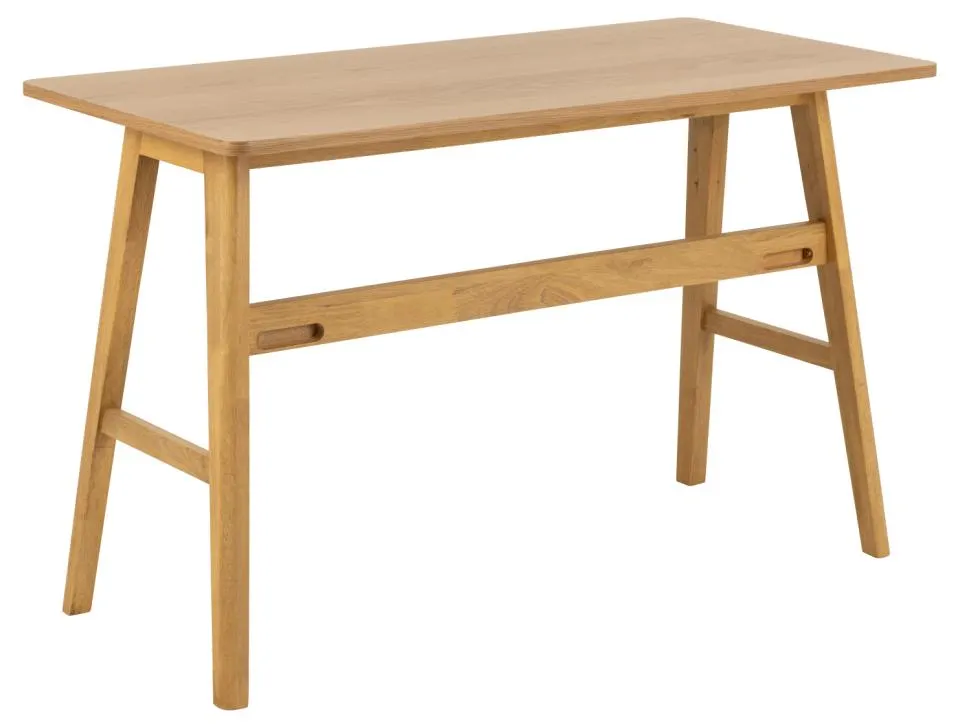 Biurko drewniane z szufladą BARNETT 60 x 120 dąb lakierowany - 0000104886