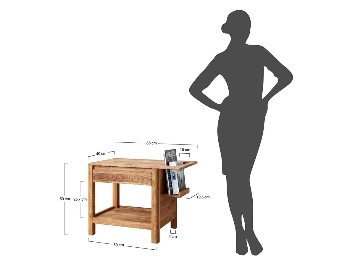 Stolik - gazetownik dębowy GIALO - dąb olejowany - 2SGIA108