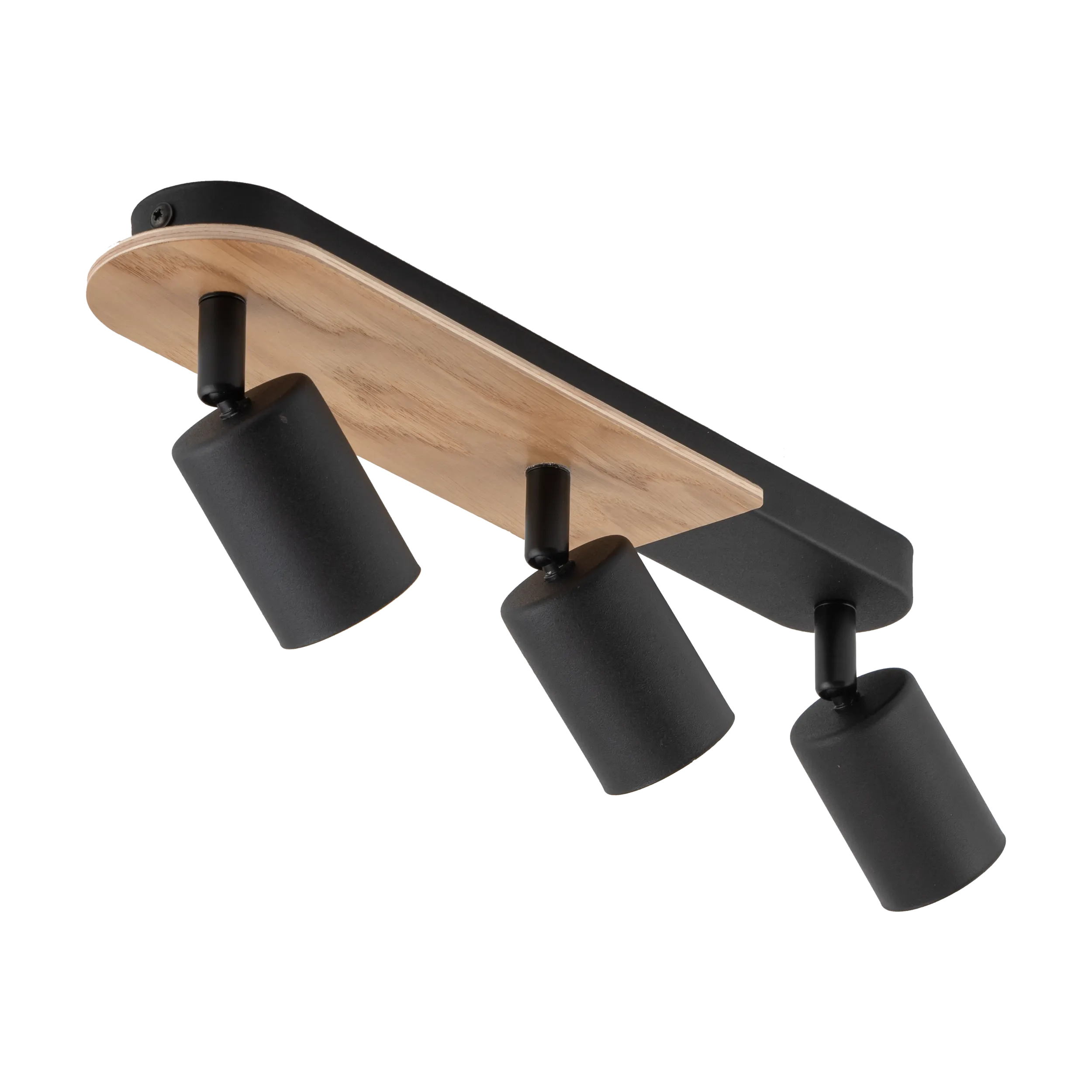 Lampa sufitowa COVER czarna z drewnianym elementem na metalowej listwie 51x18x14cm - TK_4675