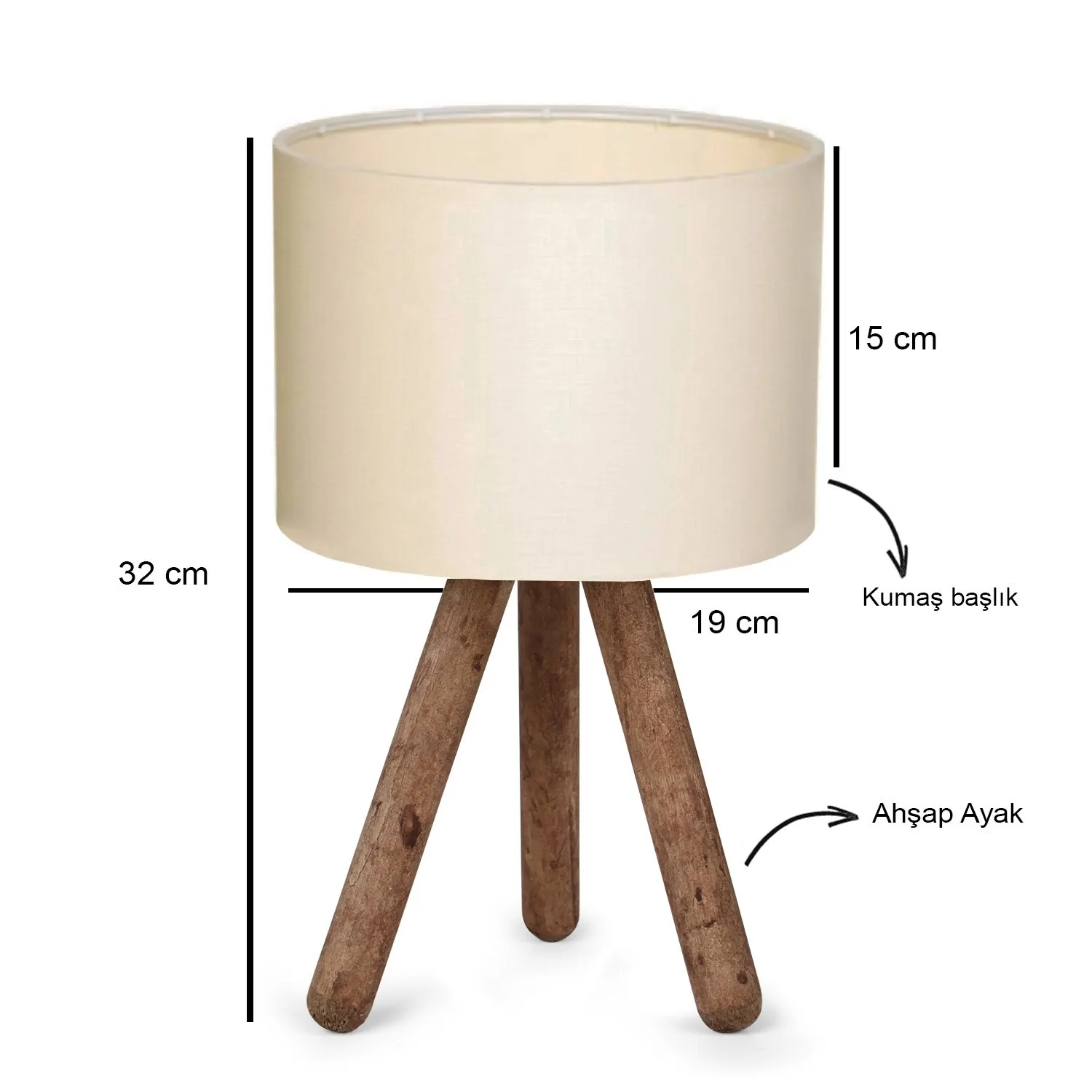 Lampa stołowa drewniana AYD kremowa kolor podstawy naturalny - ASI_780SGN2576