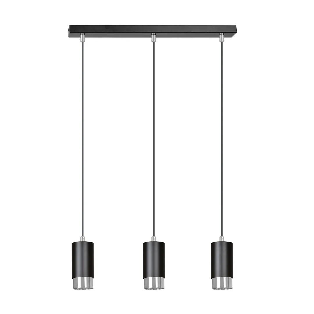 Lampa wisząca FUMIKO (816/3) z regulacją wysokości czarna-chrom