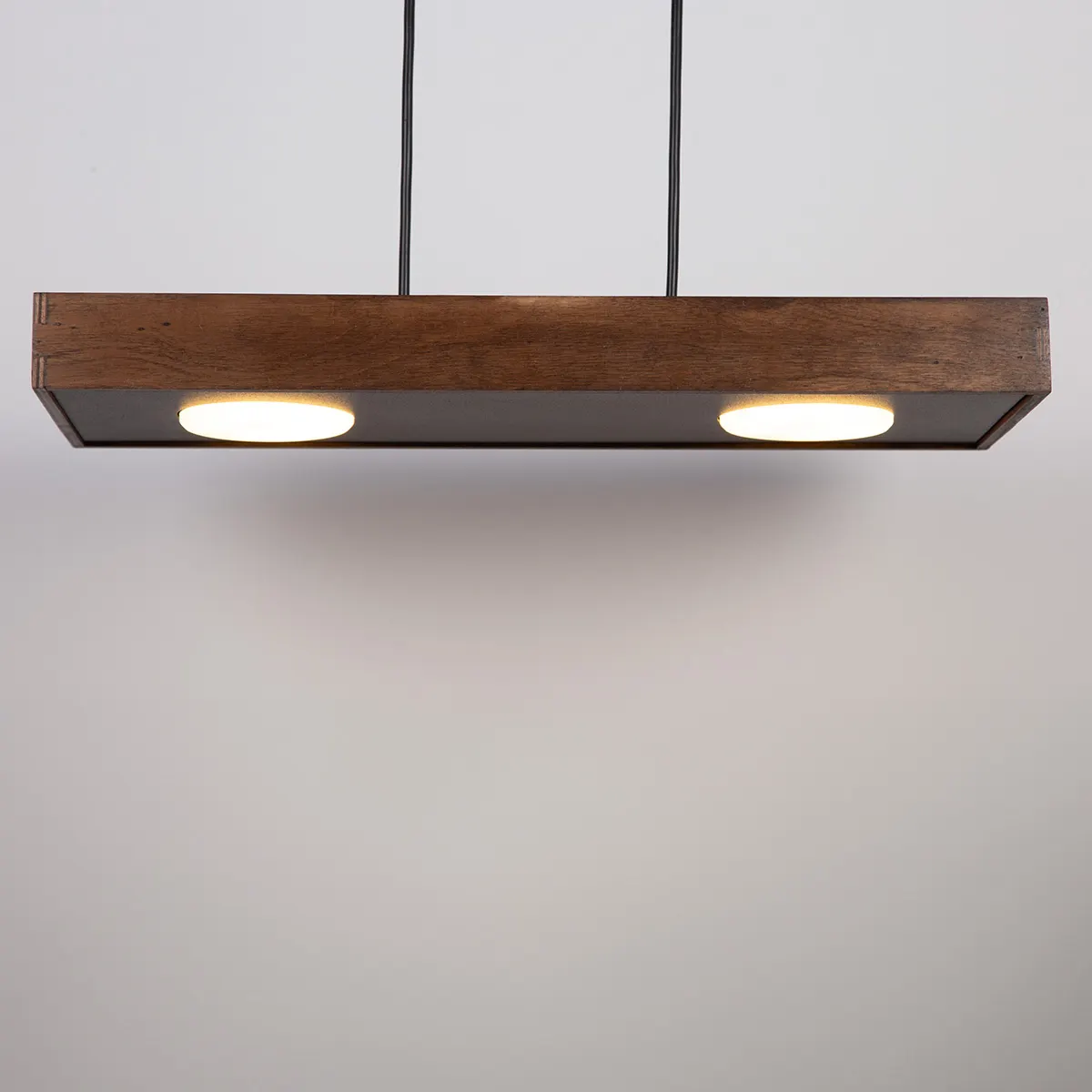 Lampa wisząca DALIA 2 prostokątna czarno-brązowa - SI_41004