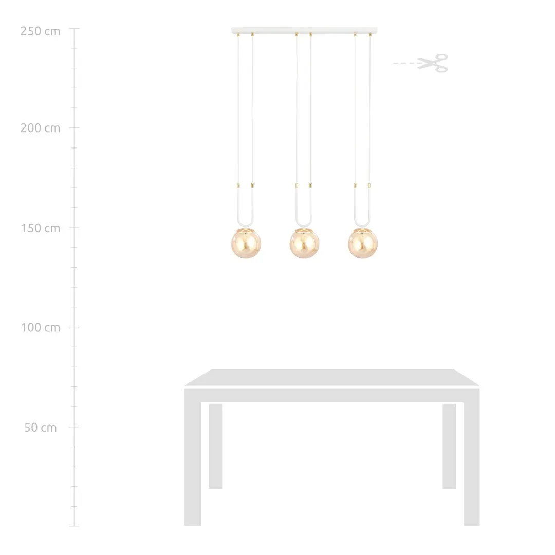 Lampa wisząca GLAM 3 biały miodowy — zdjęcie 7