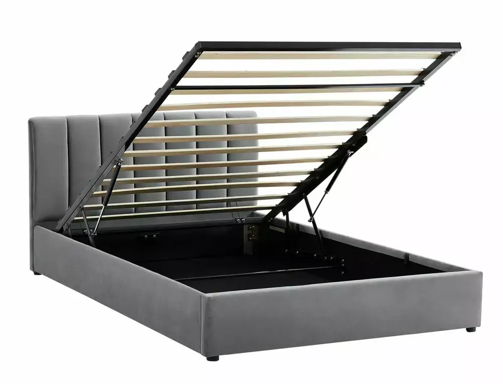 Łóżko z pojemnikiem MONTREAL VELVET 120x200 podnośnik gazowy Tap.192 szary - MONTREALV120SZ