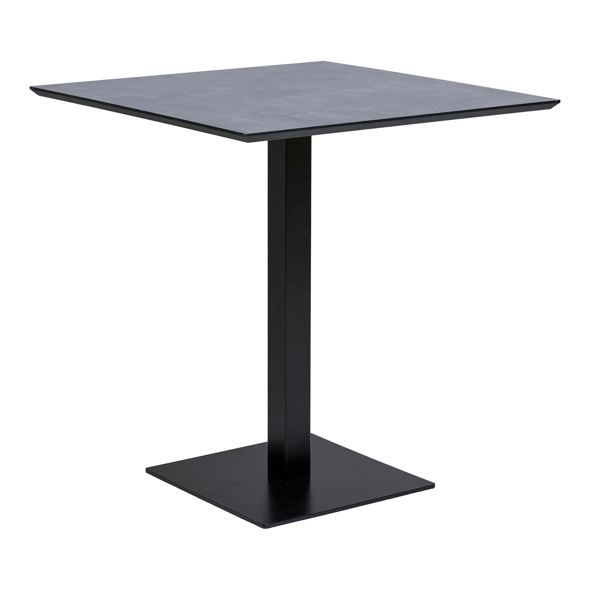 Stół na metalowej podstawie FANO kwadratowy - efekt ciemnego kamienia 70x70 cm
