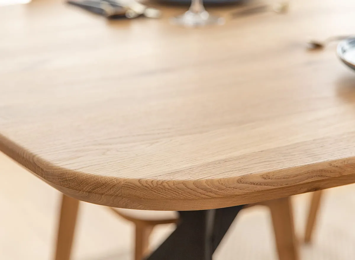 Stół dębowy SISTINA 160x90 na metalowych nogach, naturalny, olejowany - SISTINA160X90