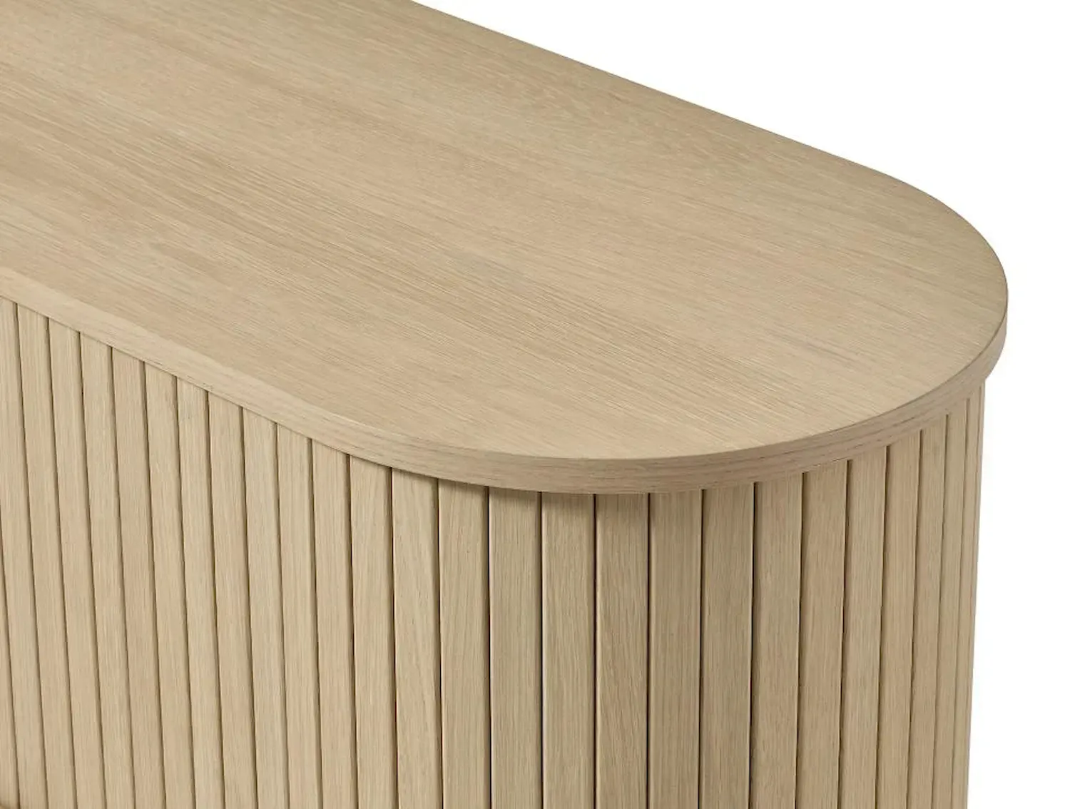 Szafka RTV 2-drzwiowa META 180 cm z lamelami dąb biały - UN_50692560