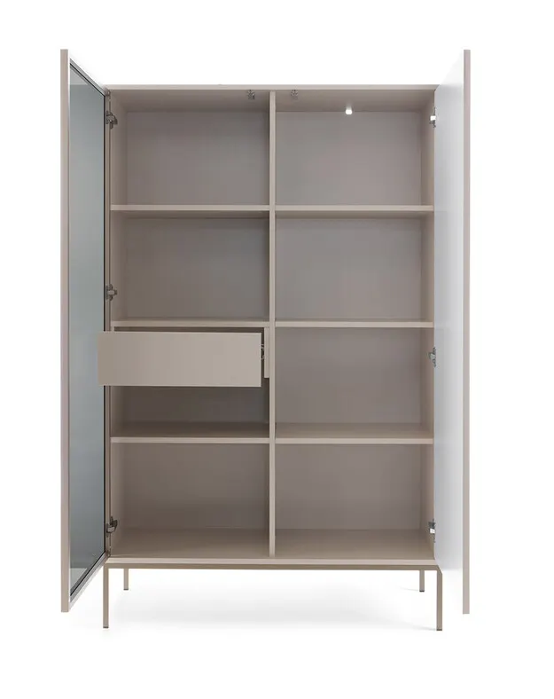 Witryna z szufladą i oświetleniem SENTO 3 pkt. LED cashmere - SENTO_WTSZ104_CASHMERE