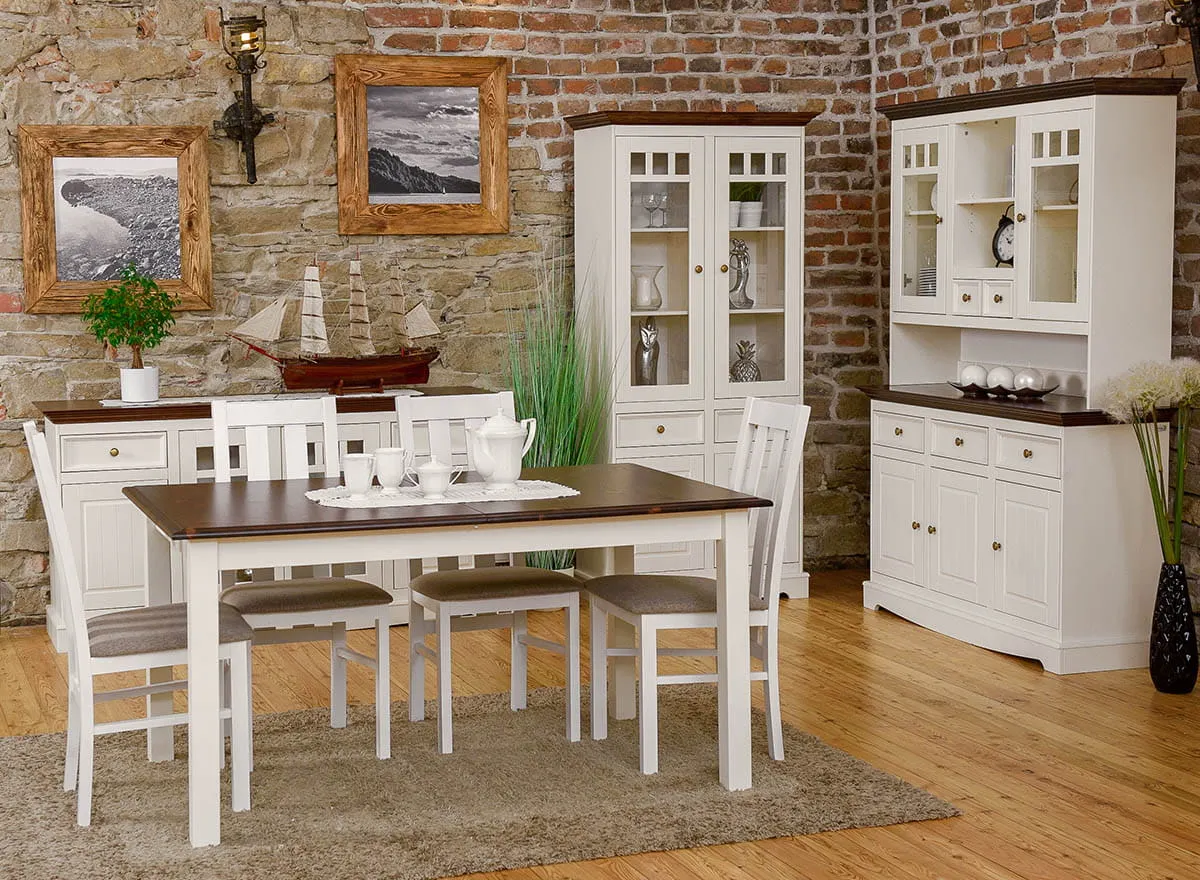 Nadstawka do komody BELLUNO ELEGANTE - biały - orzech - Kredens - PL024B/O