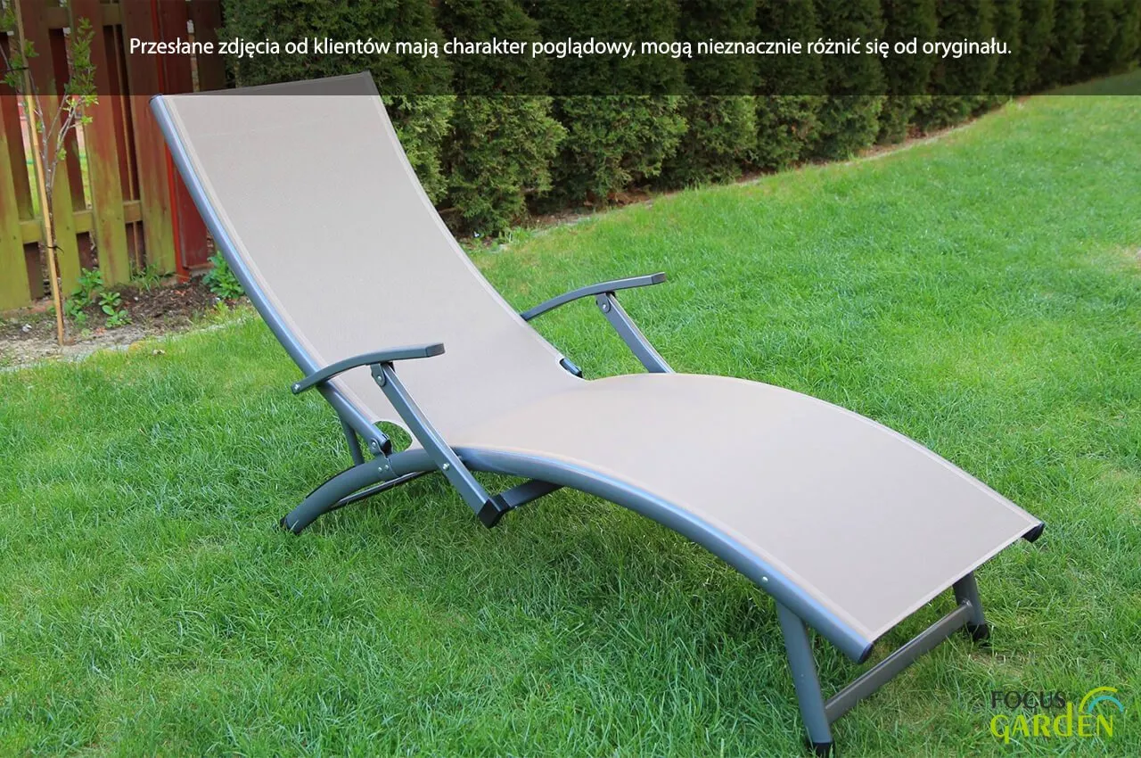 Leżak ogrodowy składany RELAX aluminiowy z regulacją 175 cm taupe - FG000747
