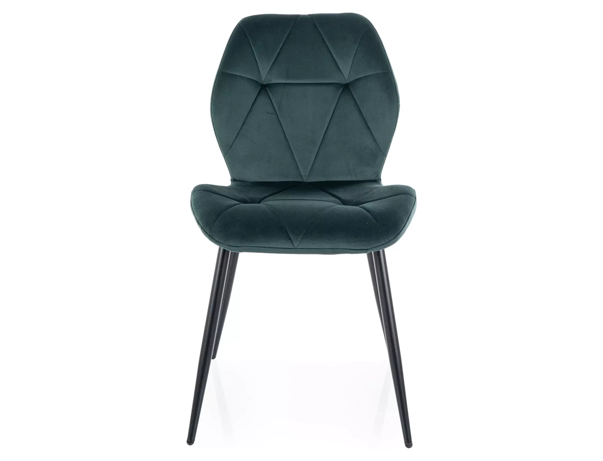 Krzesło tapicerowane RICK VELVET pikowane zielone/czarne nogi - RICKVCZ
