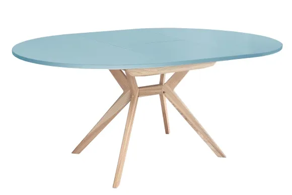 Okrągły stół rozkładany BIJU 120-170cm niebieski jesion - RGBTBR_120_13