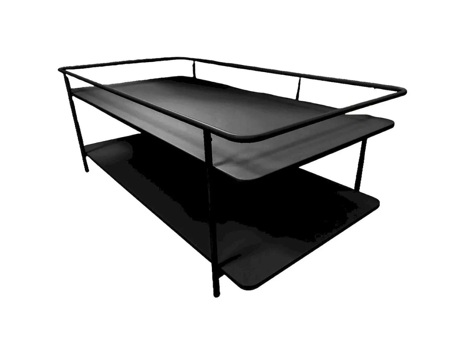 Stolik kawowy metalowy YUBA z półką 55x110 cm - czarny