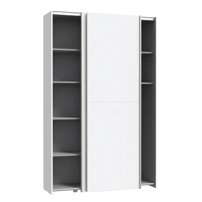 Szafa 2-drzwiowa OZZULA drzwi przesuwne 120cm biała — zdjęcie 4