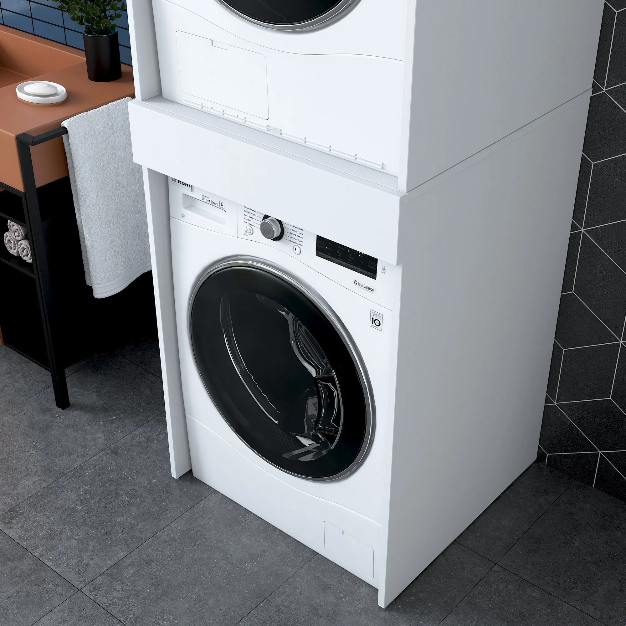 Zabudowa na pralkę i suszarkę KD113 biała - ASI_893RAN4989