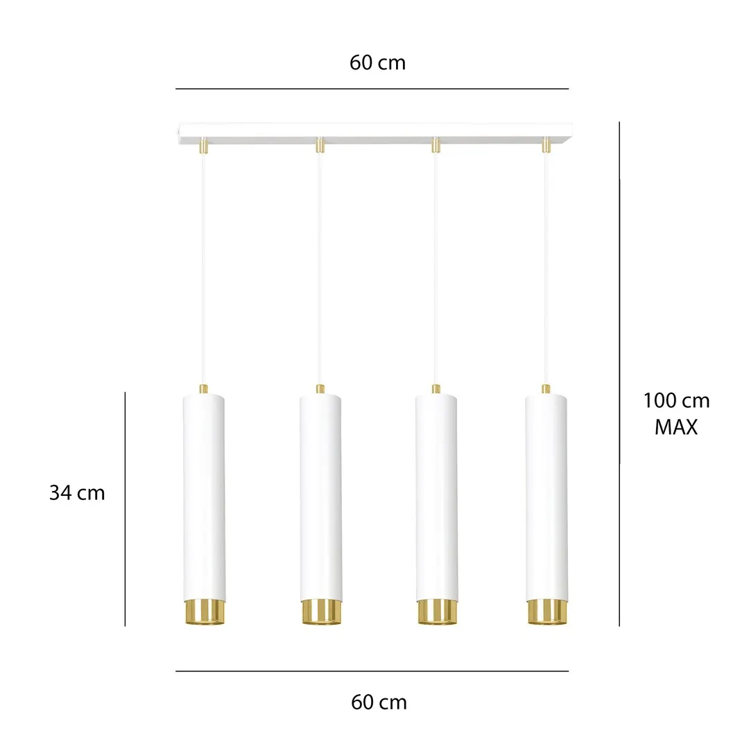 Lampa wisząca KIBO 4 biały złoty — zdjęcie 8