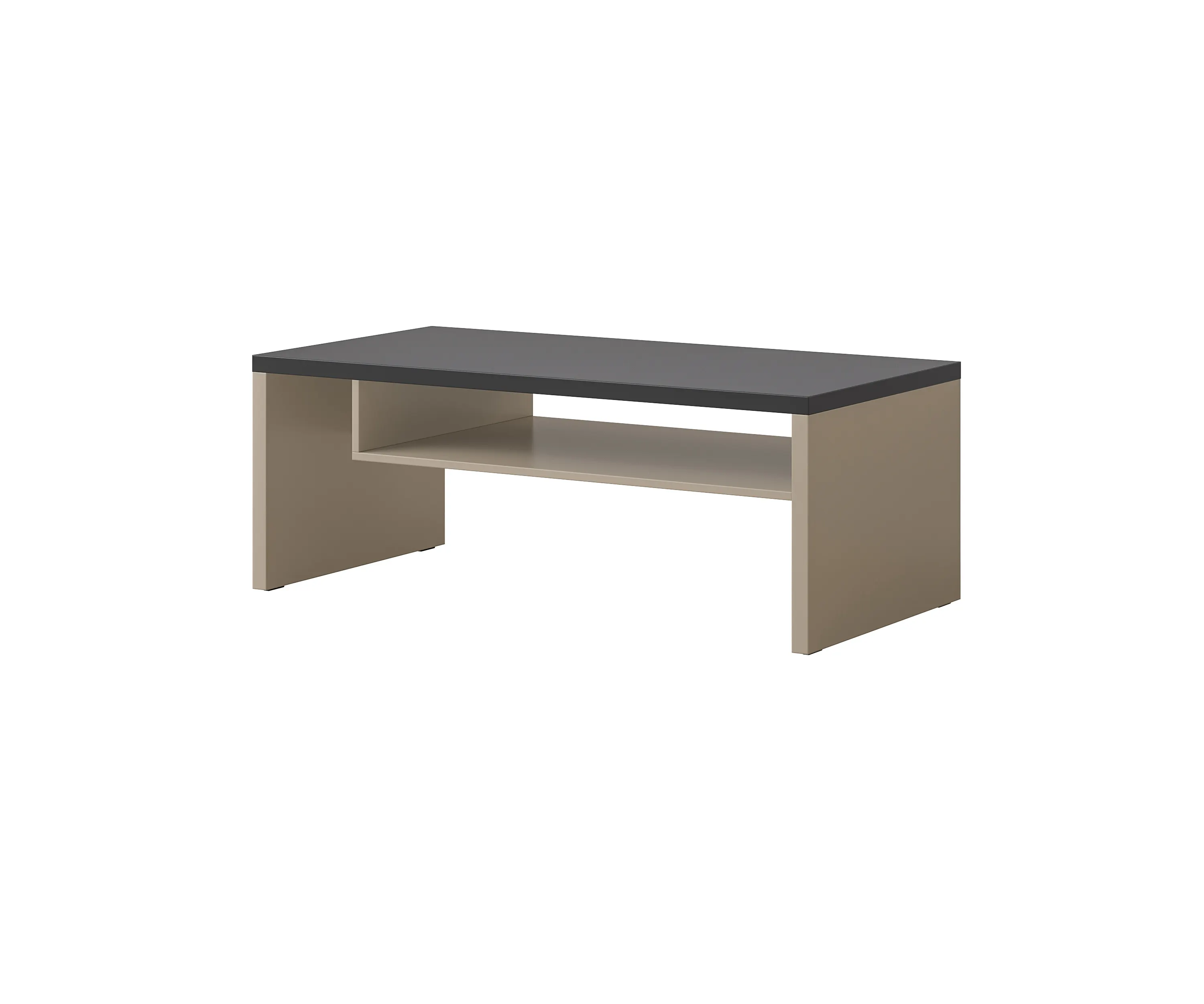 Stolik kawowy z półką CROSS 60x120 congo/czarny blat