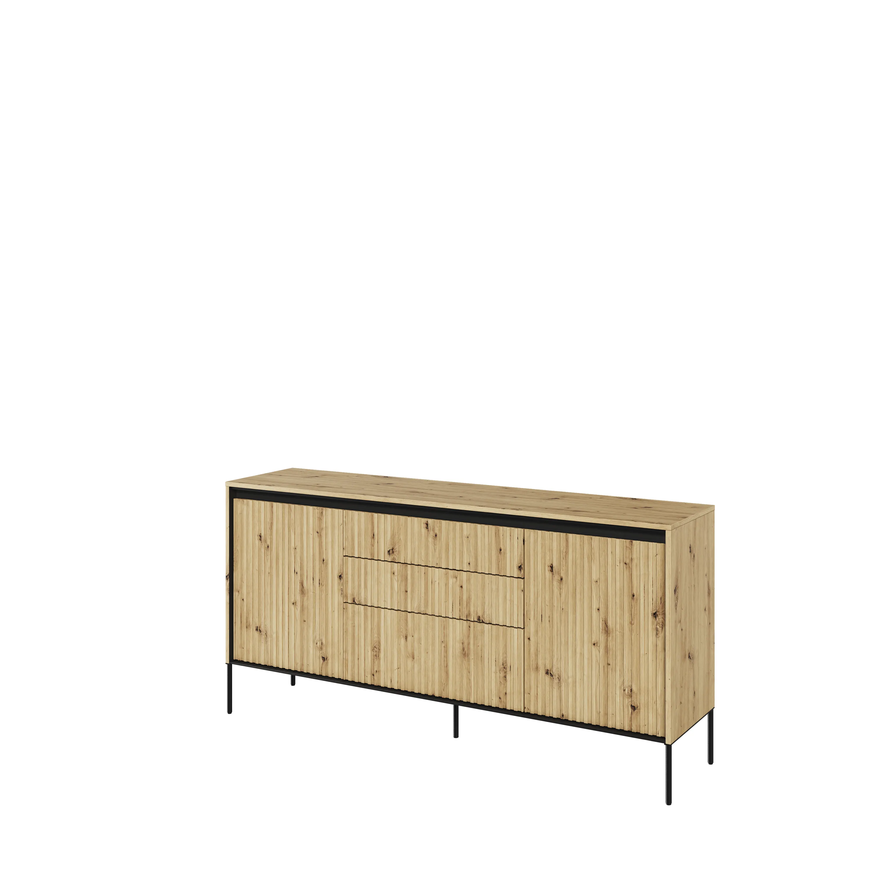 Komoda z oświetleniem TREND TR-01 2D3S dąb artisan/czarny
