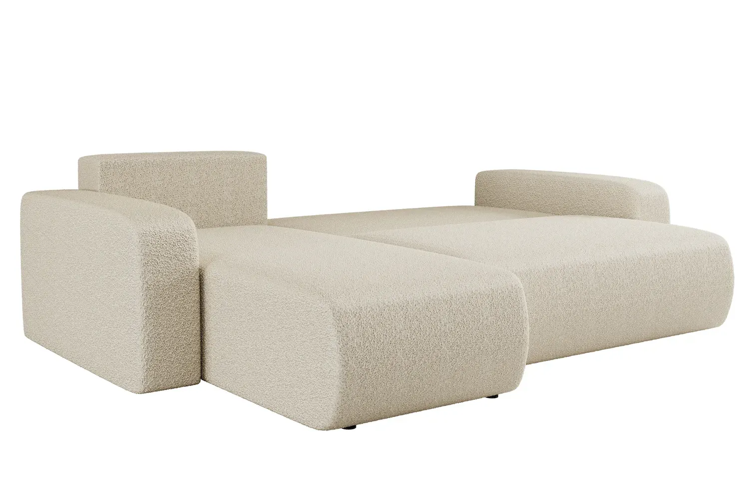 Narożnik uniwersalny PIANO L boucle tkanina Quelle 02 ecru - NAROZNIK_PIANO_QUELLE02