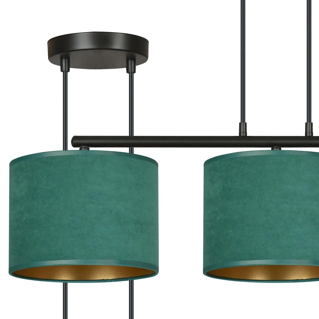 Lampa wisząca HILDE 3 czarny zielony — zdjęcie 2