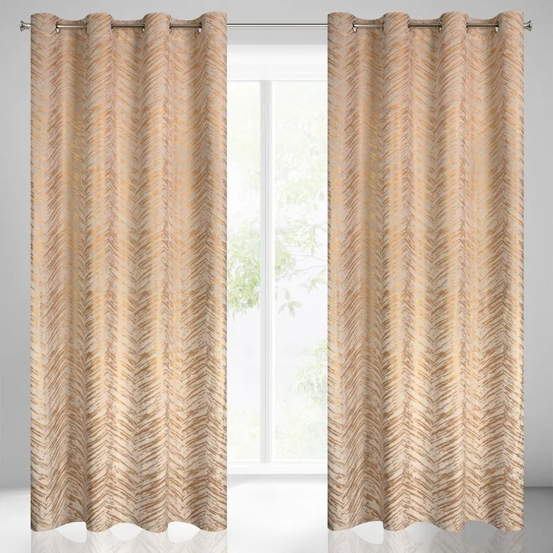 ZASŁONA GOTOWA SARA 140X250 CM KREMOWY Tekstura, Kurtyna