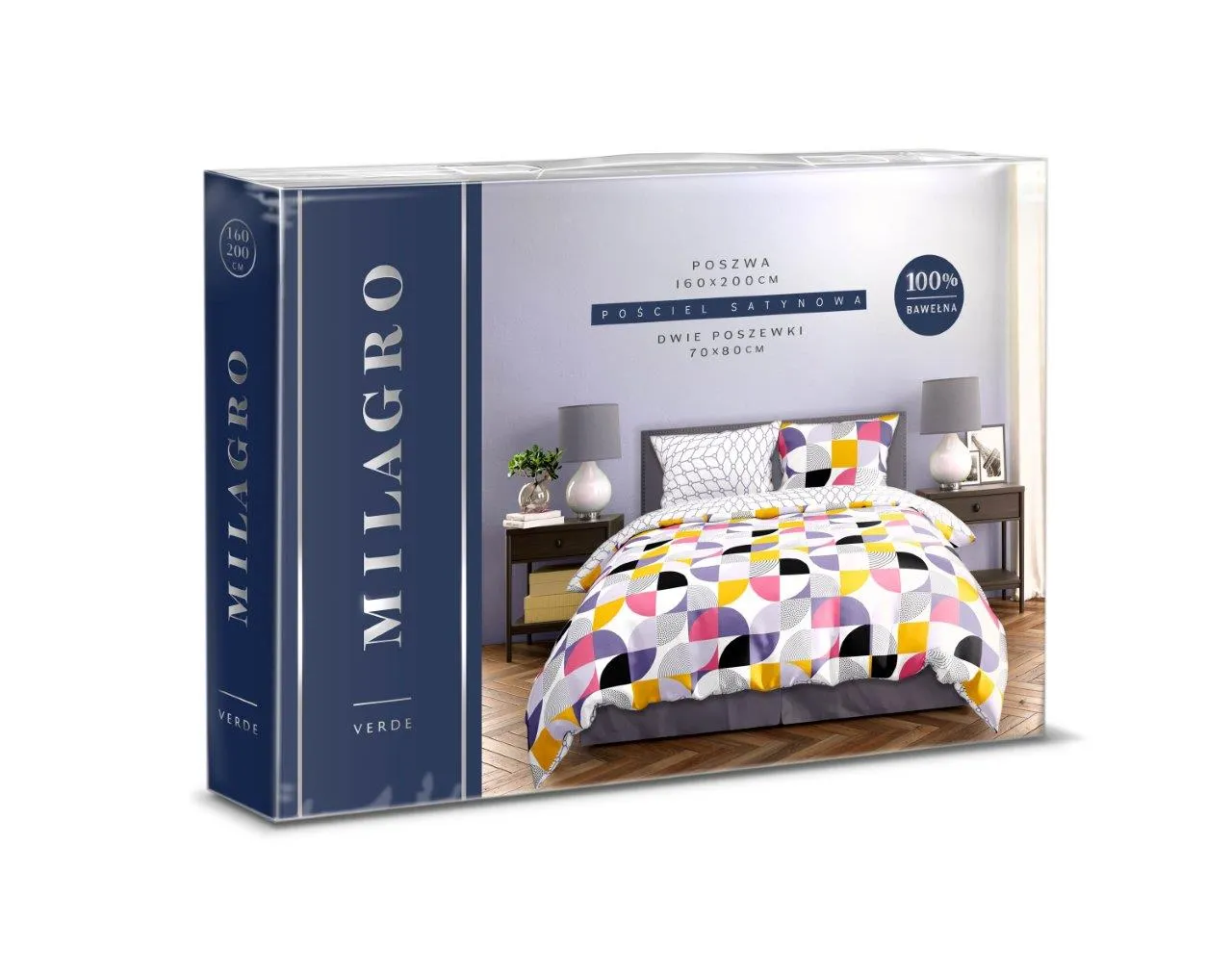 Pościel komplet MILAGRO VERDE 008 satyna bawełniana 160X200+2x70X80 wielokolorowa - FARO_29951