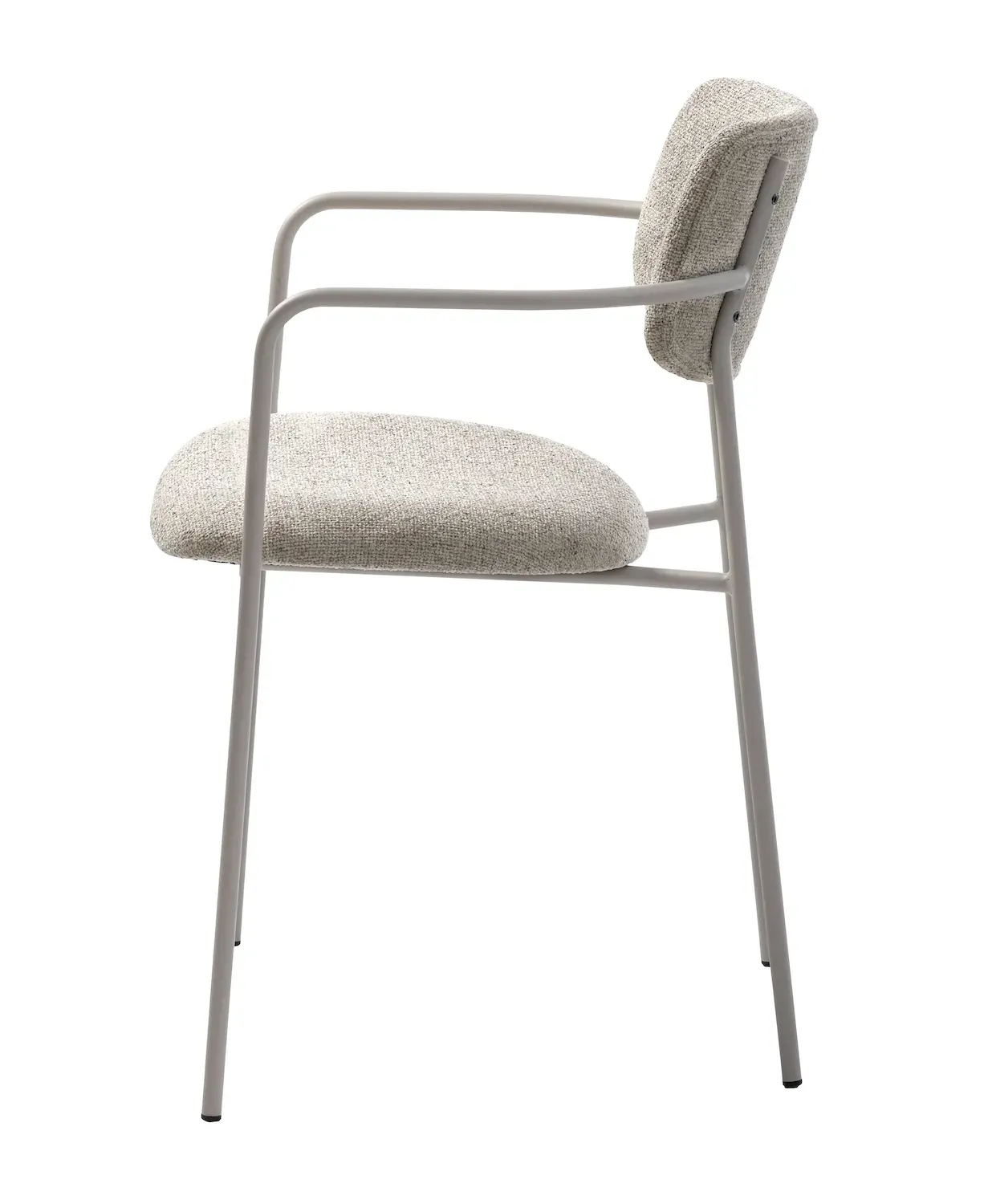 Krzesło tapicerowane ZAMA metalowe białe/szare - UN_49430101