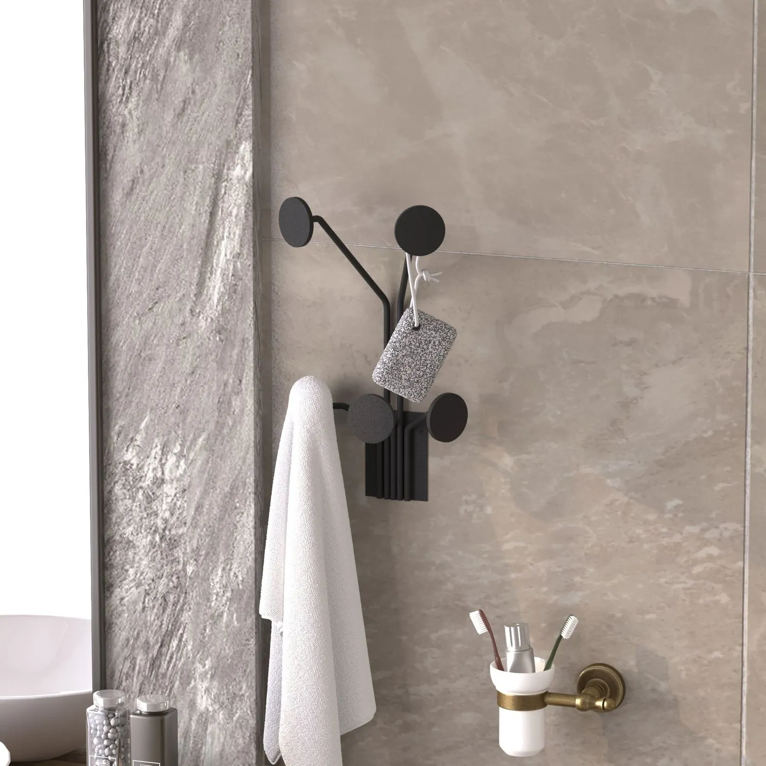 Metalowy haczyk ścienny ŻYRAFA czarny - ASI_494PYT1151