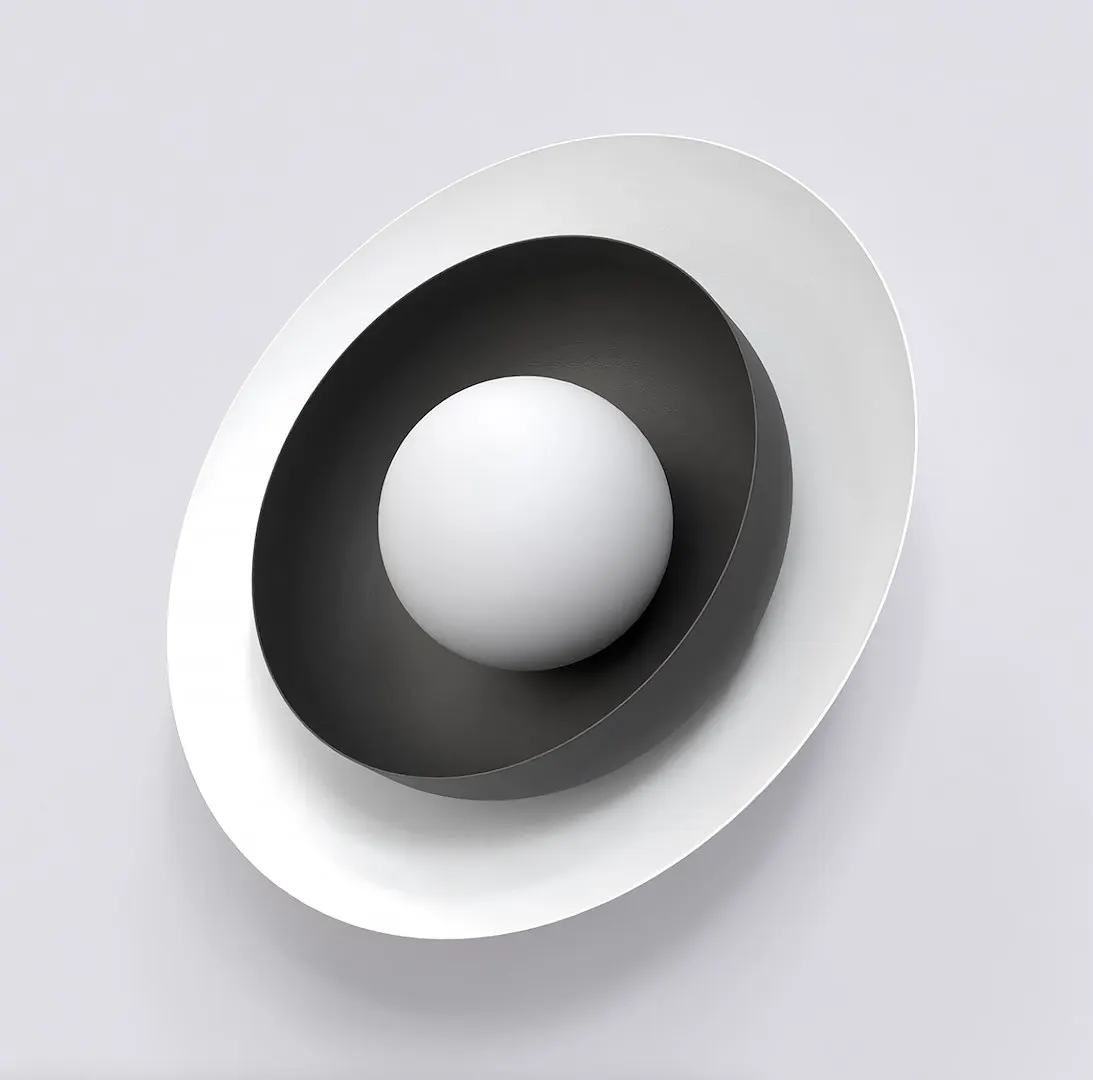 lampa, design, biała, okrągła, metaliczna