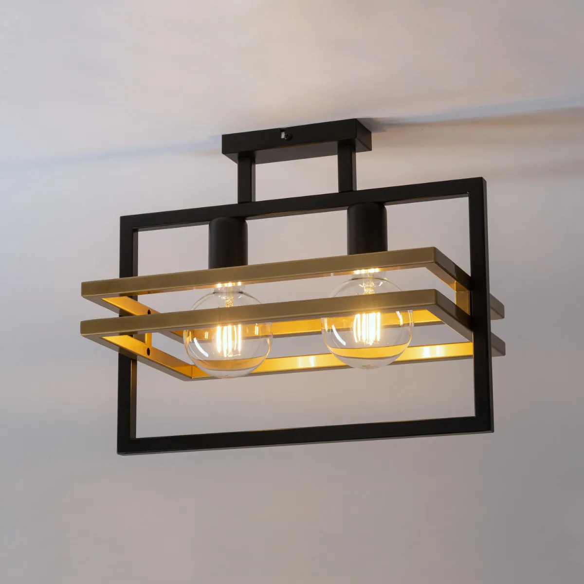 Lampa sufitowa MERCI 2 czarno-złota - SI_32401