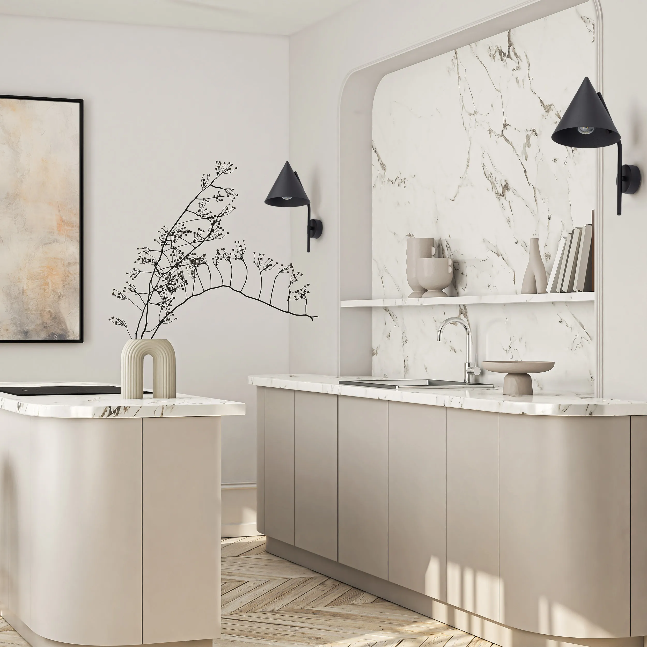 Kinkiet CONO czarny 38x25x19cm - TK_10041