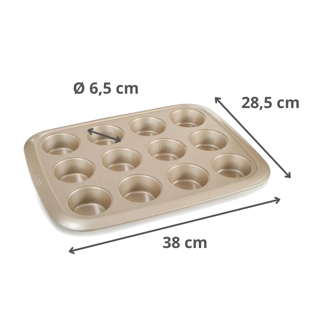 image forma rectangularna, foremka na muffinki, metalowy, beżowy, piekarnik