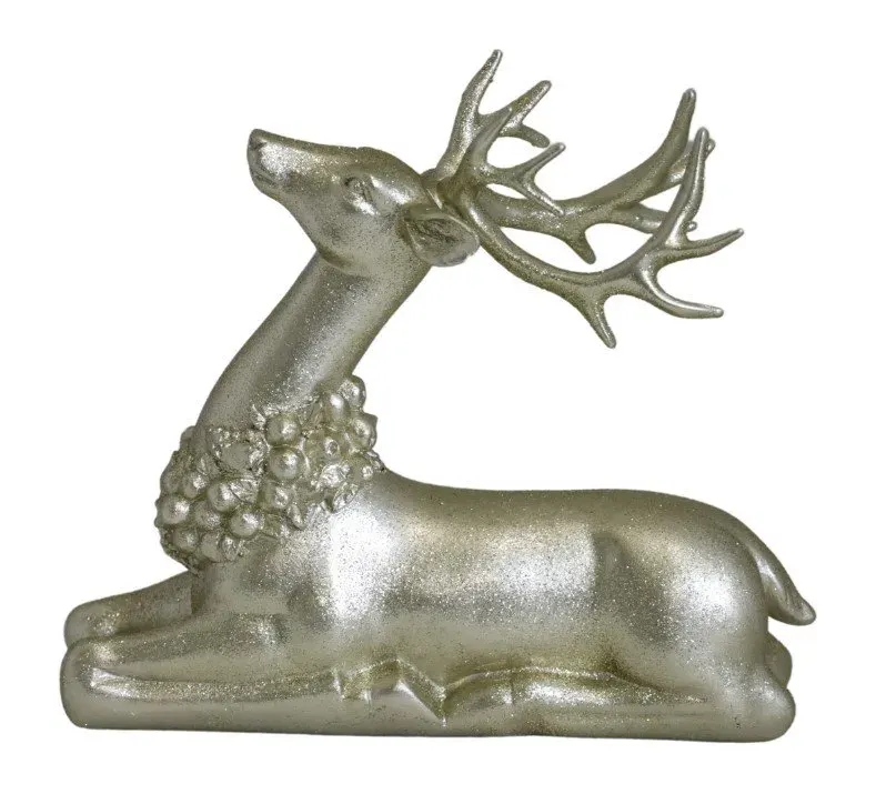 Figurka RENIFER LEŻĄCY złoty