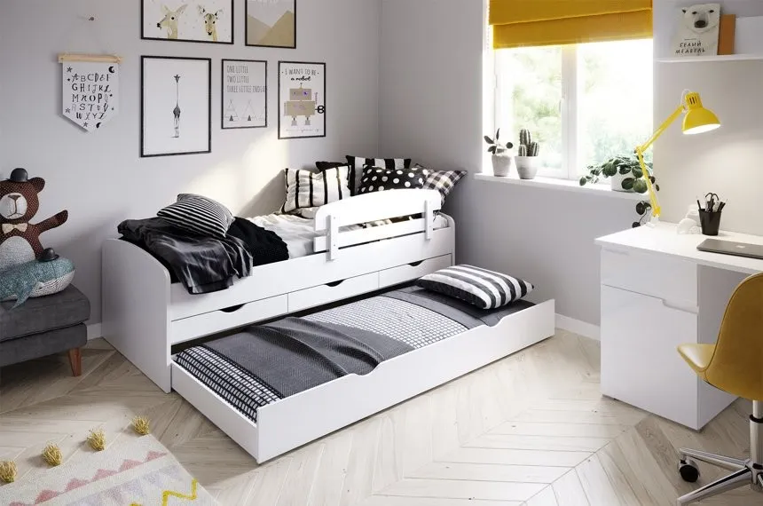 Barierka ochronna do łóżka NICOLE 2 biała 105x36cm - TH-100-1323