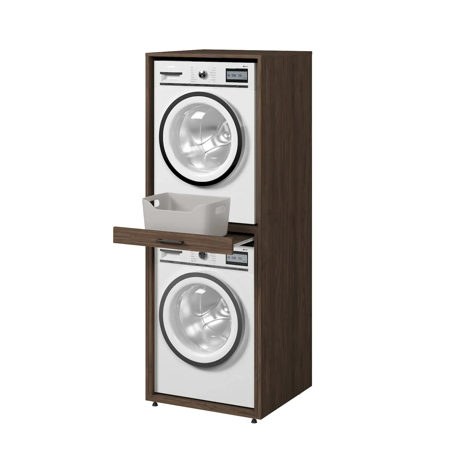 Zabudowa na pralkę i suszarkę AZA wysuwana półka orzech - 30OVME61