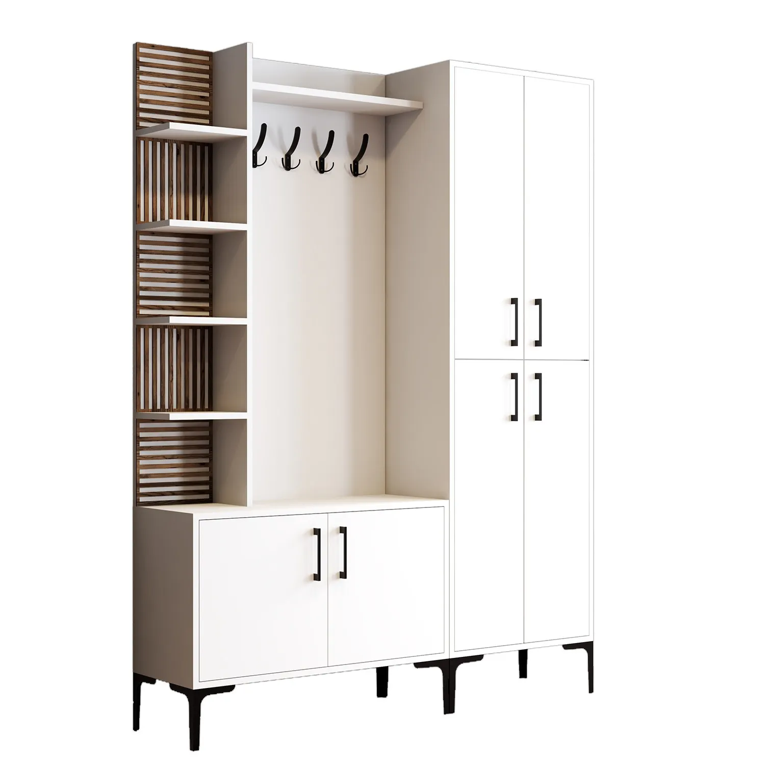 Zestaw do przedpokoju z szafą na buty VIYANA biały