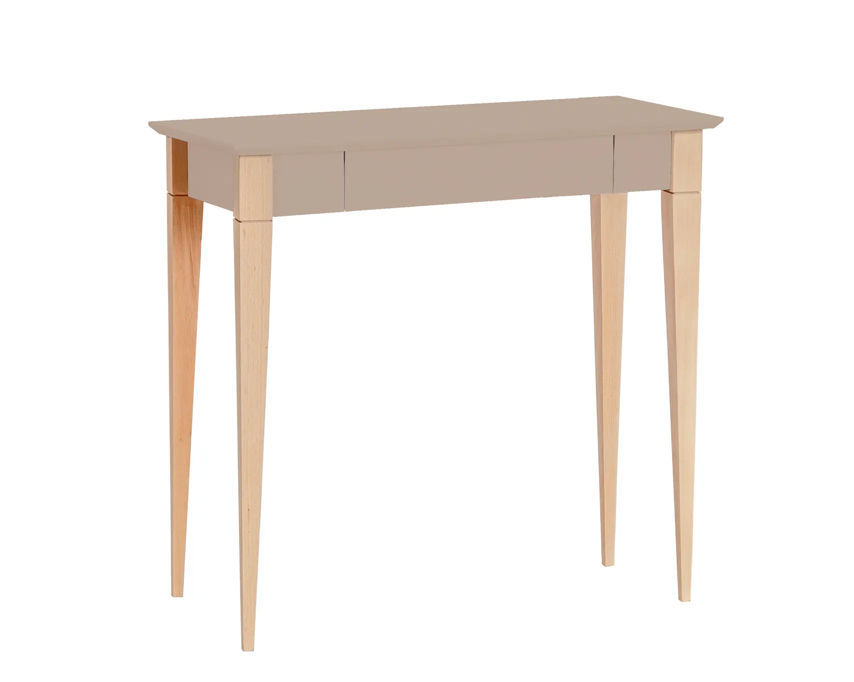 Biurko z szufladą 85x40 MIMO cappuccino blat/drewniane nogi