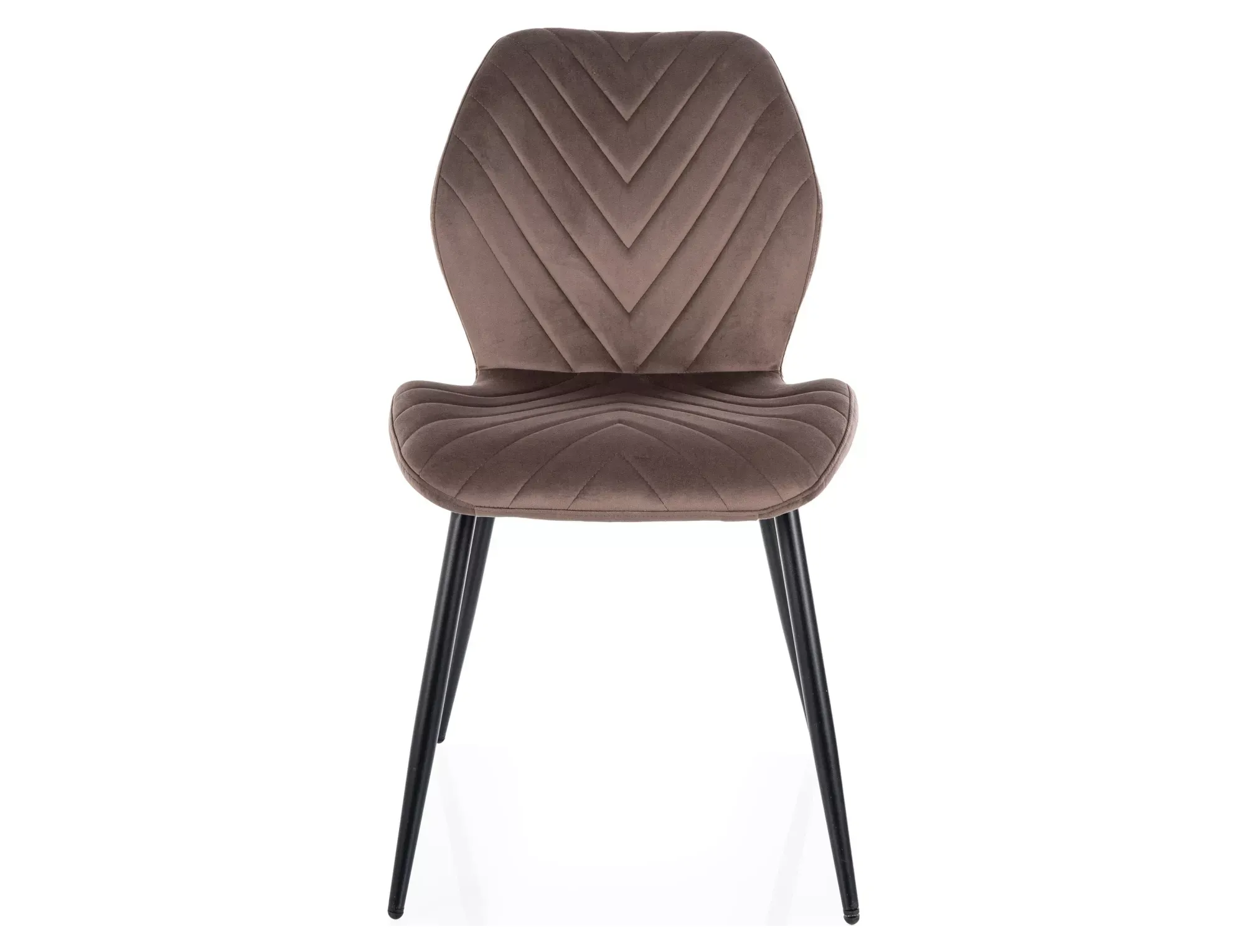 Krzesło tapicerowane MIKE VELVET pikowane cappuccino/czarne nogi - MIKEVCCA