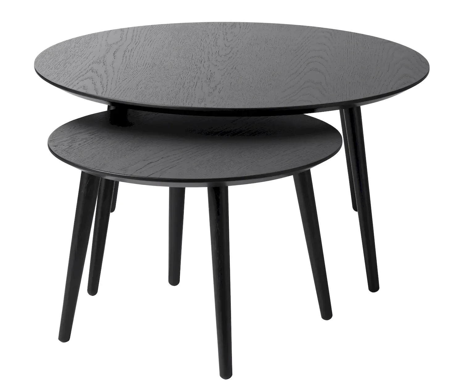 Zestaw stolików kawowych ADDA 2szt. (FI 58cm - FI88cm) - czarny