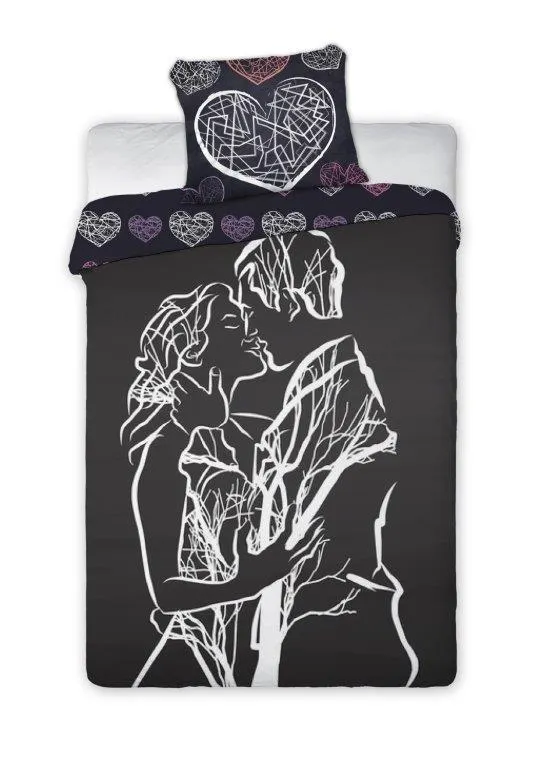 Pościel komplet AMORE 001 bawełna 100% 160X200+70X80 wielokolorowy Meble, Wzór, Łóżko